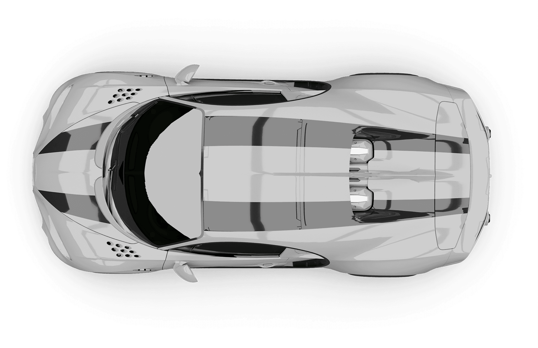 Top-down view of a premium sports car